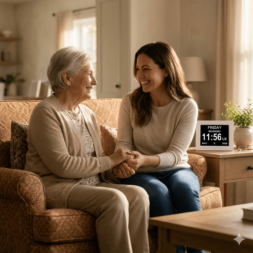 Live With Ease™ Memory Support Clock for Seniors & Dementia Care